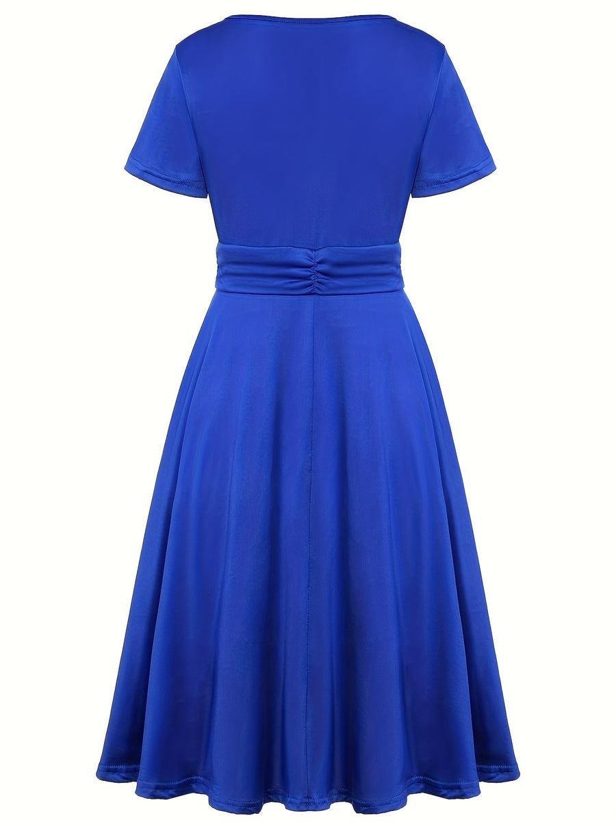 Nora | V-Ausschnitt Midikleid Asymmetrischer Saum