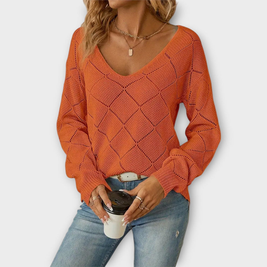 Off-Shoulder-Pullover mit V-Ausschnitt – müheloser Chic für jeden Anlass