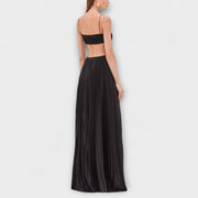 Mireille - Elegantes Maxikleid mit Plissee-Ausschnitt