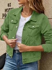 Rosalyn – Kurzärmelige Jeansjacke Im Boho Stil