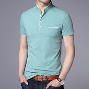 Kurzärmeliges Herren-Poloshirt aus Baumwolle mit modernem Kragen - Álvaro