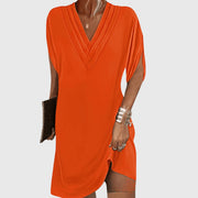 Nicole | Damen V-Ausschnitt Lockeres Mini Kleid