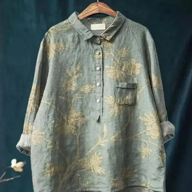 Amita | Vintage-Bluse mit Blumenmuster – Bluse Damen