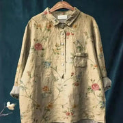 Amita | Vintage-Bluse mit Blumenmuster – Bluse Damen