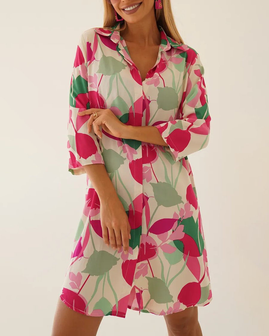 Leona | Elegante Damen Langarm Tunika luftig