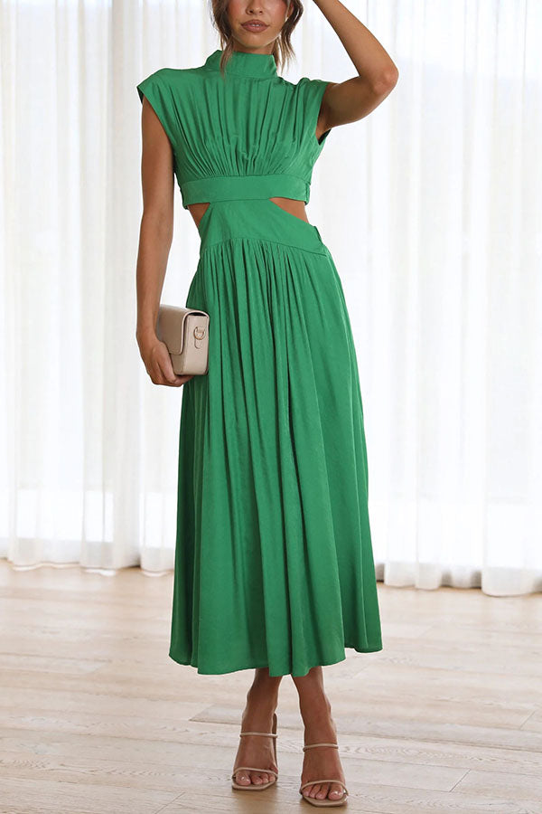 Quincy | Midi-Kleid mit Cut-Out und Taschen