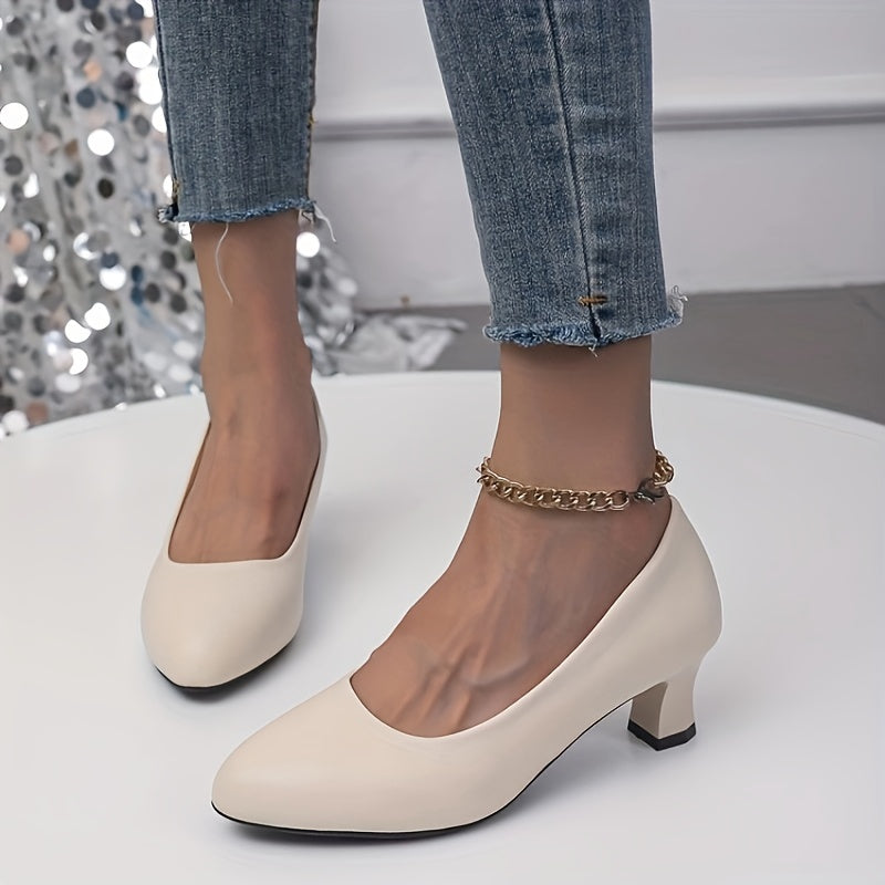 Heidi-Mode | Stilvolle Damen Pumps mit Spitzem Zeh und Blockabsatz
