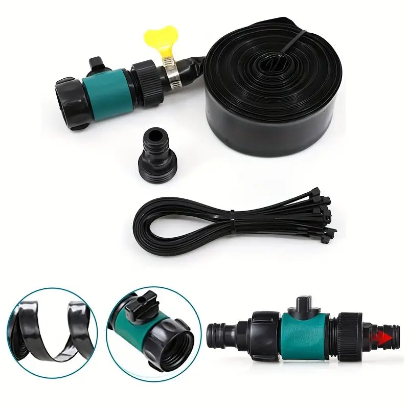Universelles Trampolin-Sprinklersystem – Schwarzer PVC-Schlauch mit Sprühern für die Kühlung im Freien und das Spielen im Garten