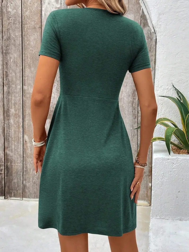 Sofia | V-Ausschnitt Kleid Kurzarm Gedreht Stil