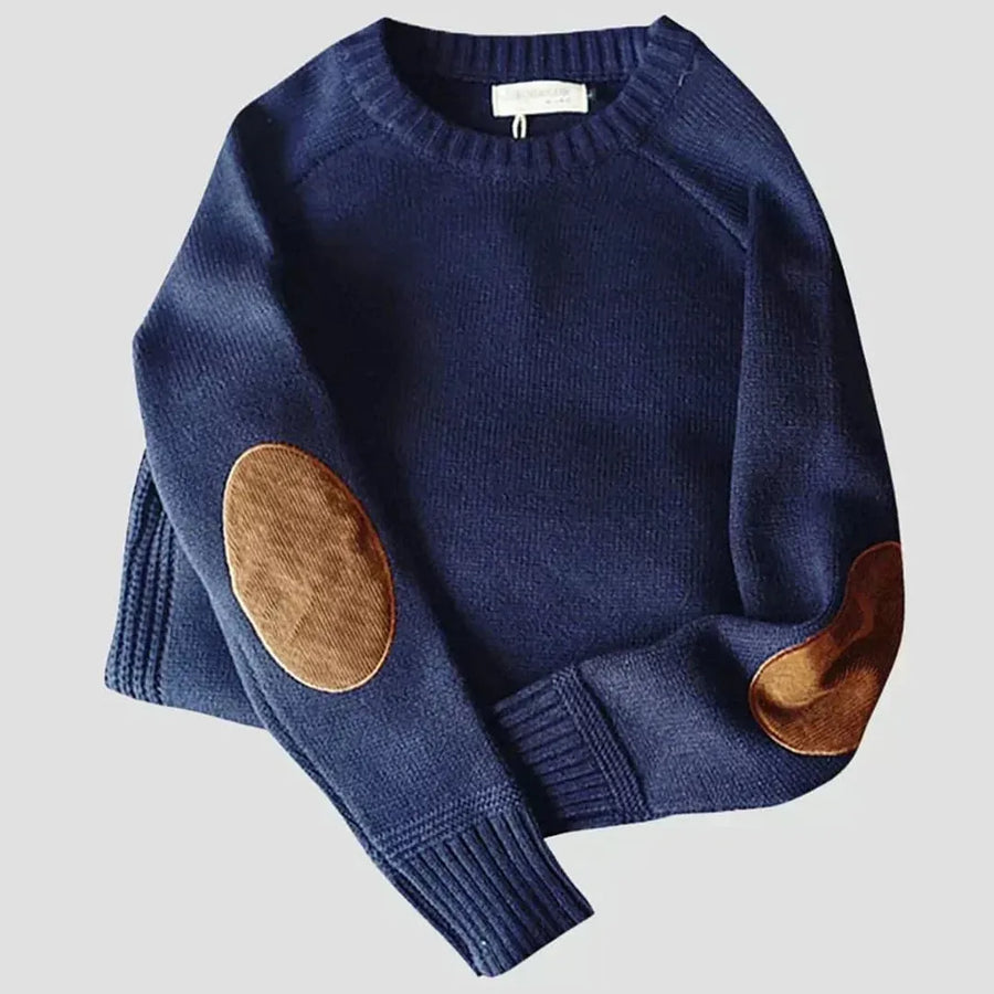 Vintage Pullover Mit Ellbogenpatches Für Herren | Winter