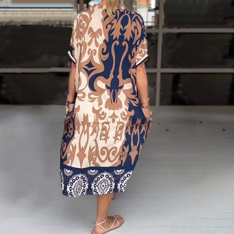 Alessia | Damen Luftiges Midikleid V-Ausschnitt – Leichtes Sommerkleid Strand 2026