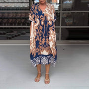 Alessia | Damen Luftiges Midikleid V-Ausschnitt – Leichtes Sommerkleid Strand 2026