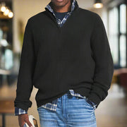 HUGH - VIERTEL-ZIP STRICKPULLOVER