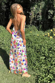 amelie – florales paillettenkleid mit rückenausschnitt & chain-straps