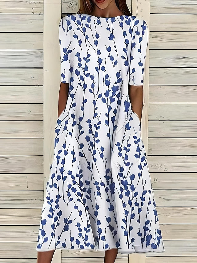 Malgorzata – Sommer-Midikleid Mit Küstenblumen