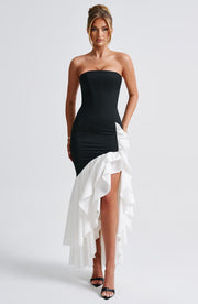 Darlene - Stilvolles trägerloses Kleid mit Seitenschlitz