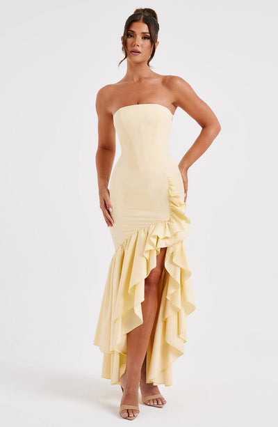 Vasileia - Schulterfreies Maxikleid