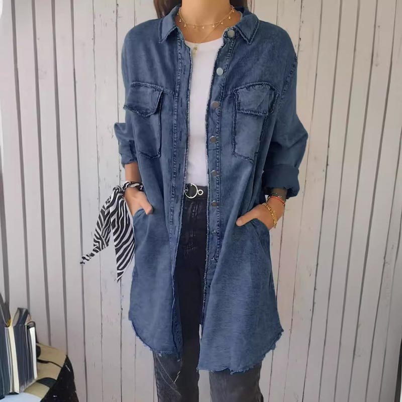 Annelie | Damen Sommermantel Knopfleiste – Eleganter Langer Mantel Sommer 2026