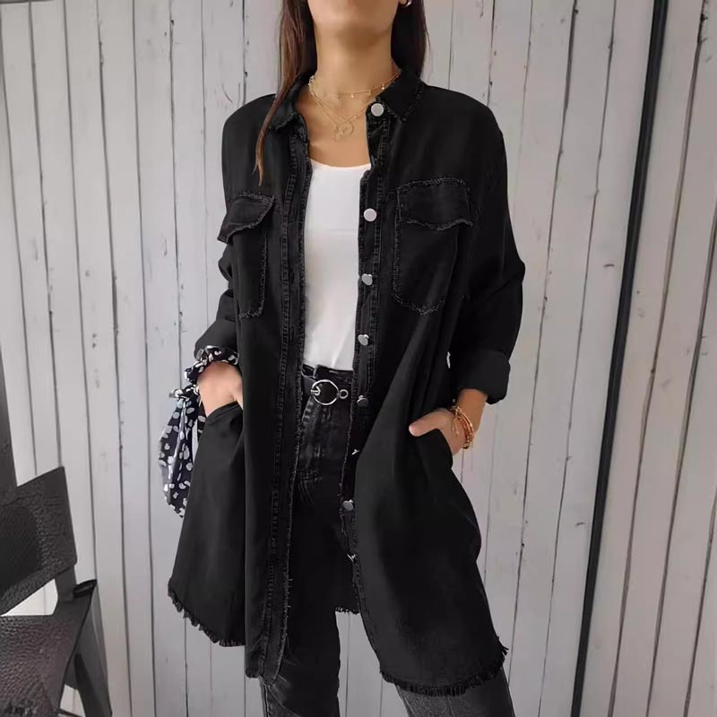 Annelie | Damen Sommermantel Knopfleiste – Eleganter Langer Mantel Sommer 2026