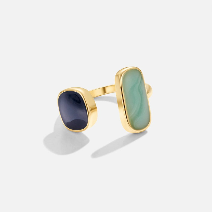 Umkrempelter Ring mit Aquamarin