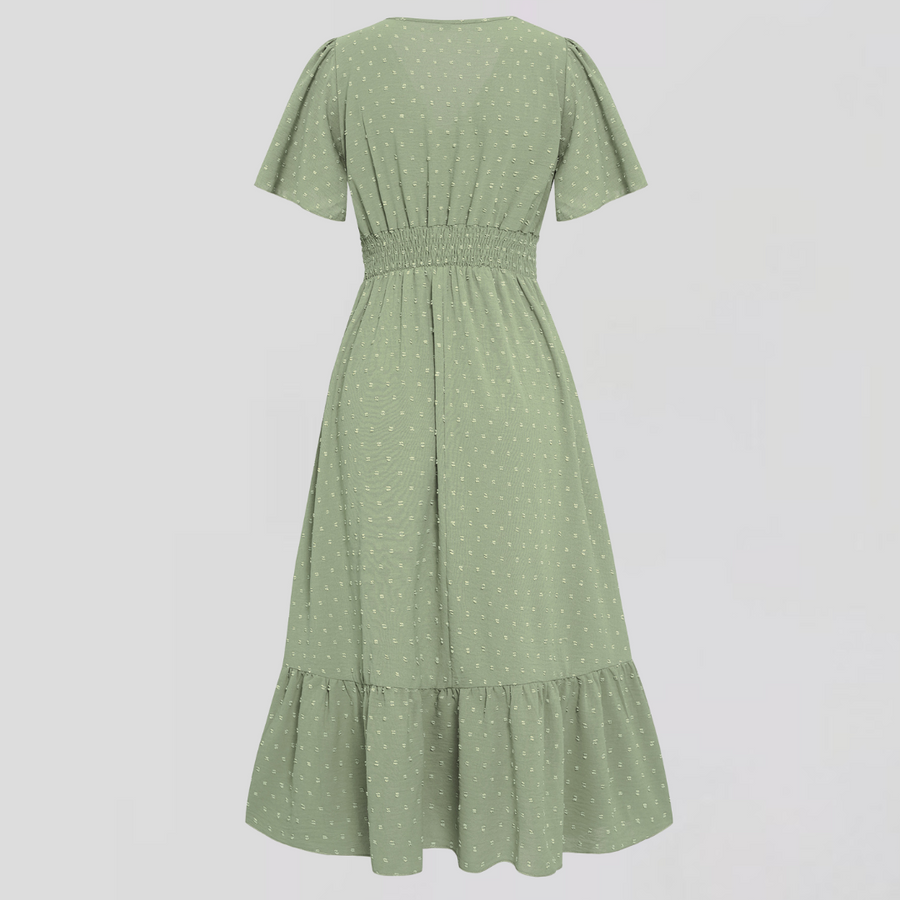 ARIA  | Mittellanges Kleid mit V-Ausschnitt