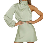 Asymmetrisches Satin-Minikleid für Damen