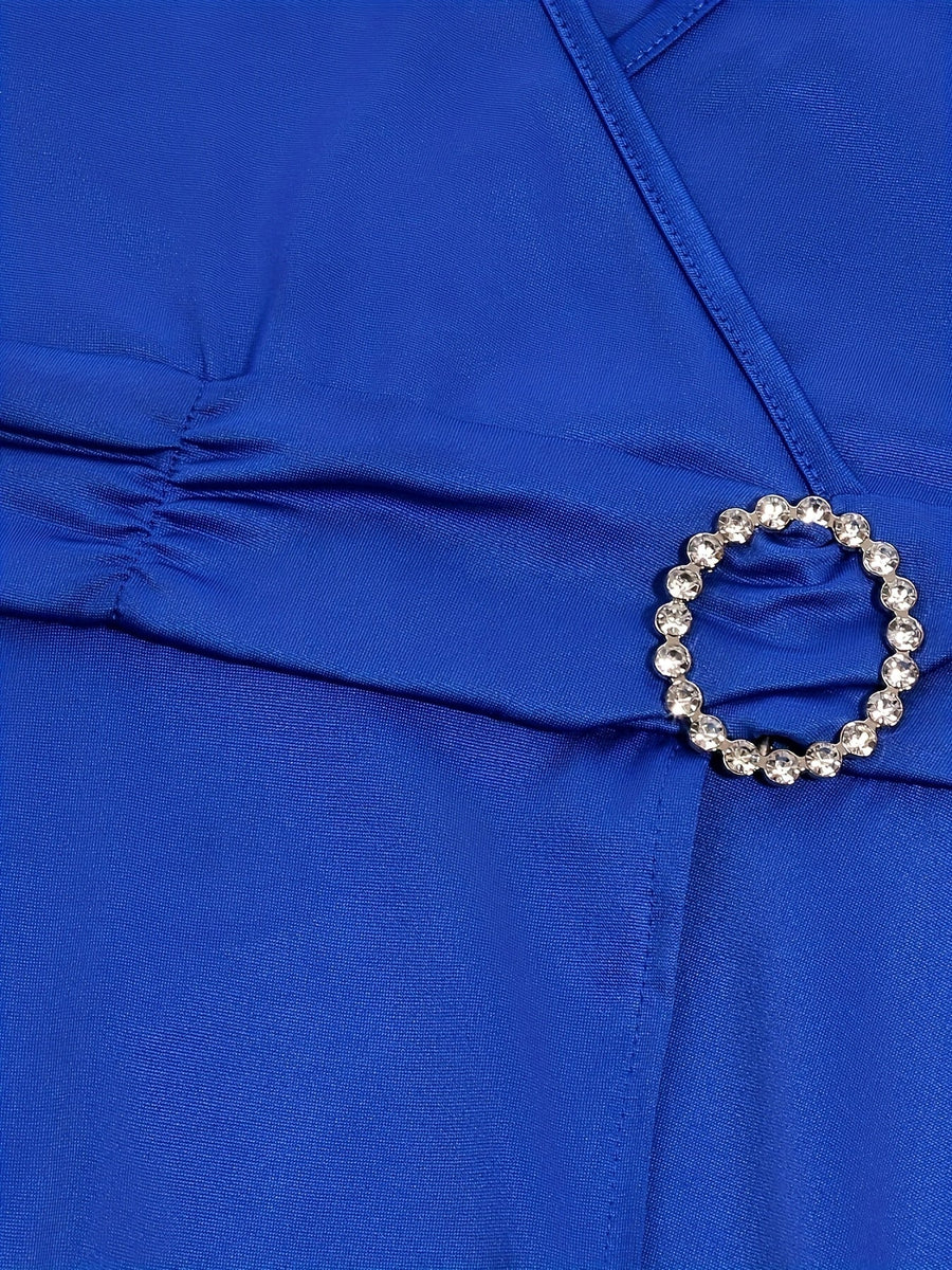 Nora | V-Ausschnitt Midikleid Asymmetrischer Saum