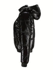 Damen Winter-Daunenjacke Mit Kapuze | Lange Ärmel