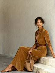 Aurelia™ - Wildlederkleid mit Gürtel