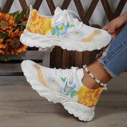 Damen-Turnschuhe aus atmungsaktivem Stoff mit Blumenprint - Julieta