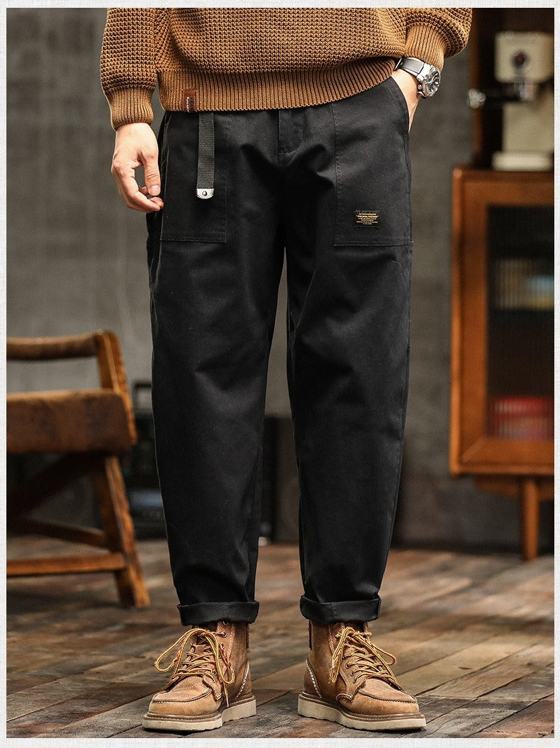 Freizeithose für Herren aus strapazierfähiger Baumwolle, gerade, im Cargo-Stil - Marcos