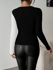 Rachel – V-Ausschnitt Strickbluse Mit Oberteil