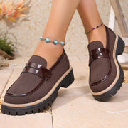 Matte Damen-Slipper mit klobigem Plateau - Rebeca