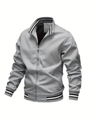 Stanton - Lässige Stehkragen Zip Up Jacke