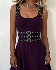 Cirella | Ärmelloses Fit-and-Flare-Kleid mit Schnallendetails