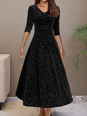 Anny™ - Elegantes Festkleid aus Samt mit V-Ausschnitt