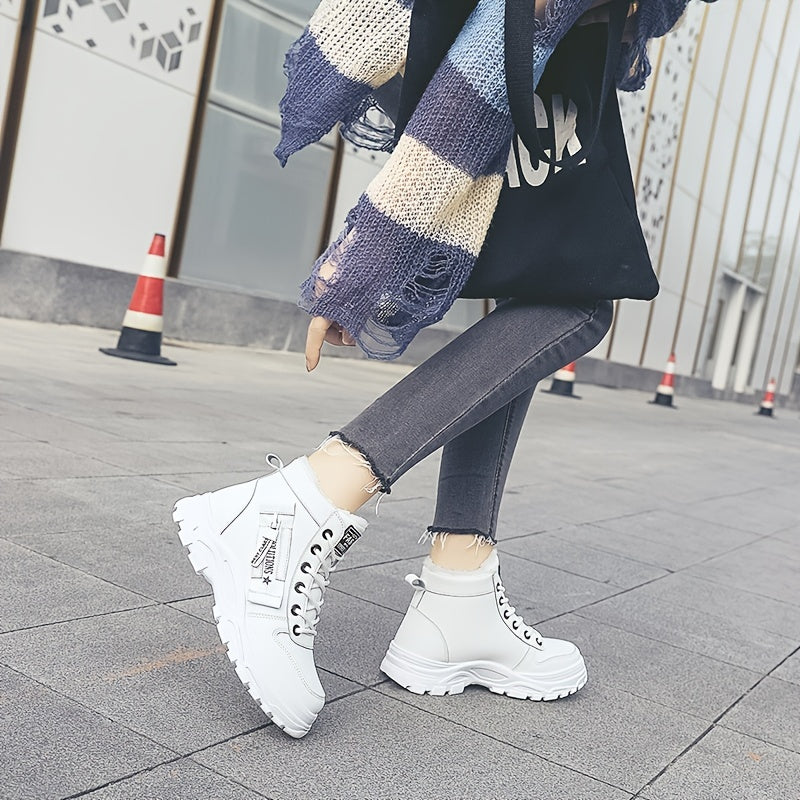 Winterschuhe Damen Stiefel | High-Top mit Lace-Up und Profilsohle