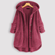 Kuschelige Damen Fleecejacke mit Kapuze – Lässige Winterjacke im Oversize-Look, Verschiedene Farben