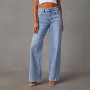 Damen-Jeans mit Weitem Bein aus Denim – Bequeme Passform