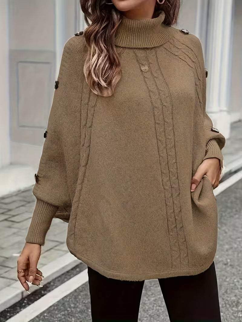 Lolana – Pullover Mit Hohem Kragen Und Gedrehtem Stil