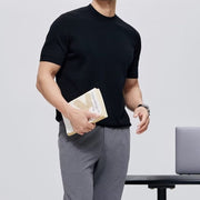Herren-T-Shirt aus merzerisierter Baumwolle, Rundhalsausschnitt, minimalistischer Stil - Hugo