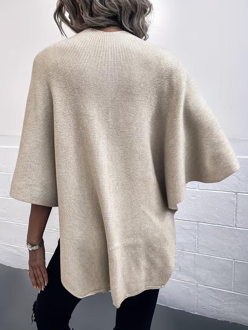 Maebry – Rundgestrickter Cape Strickcardigan