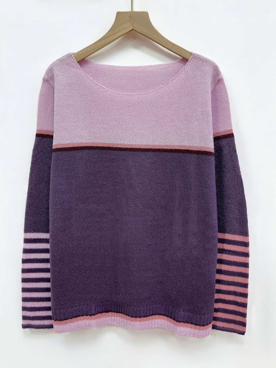 Mia | Eleganter Pullover Damen breit und gestreift