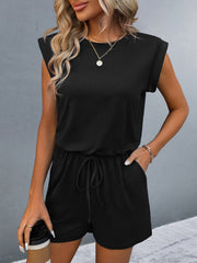 Heidi-Mode | Rundhals Cap Sleeve Playsuit
