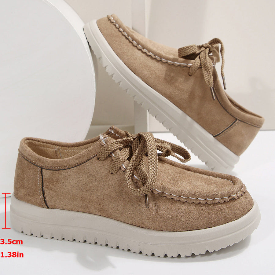 Damen Vintage Schnür-Mokassinschuhe
