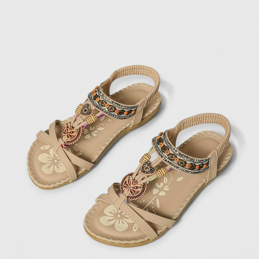 Lera | Flache böhmische Sandalen