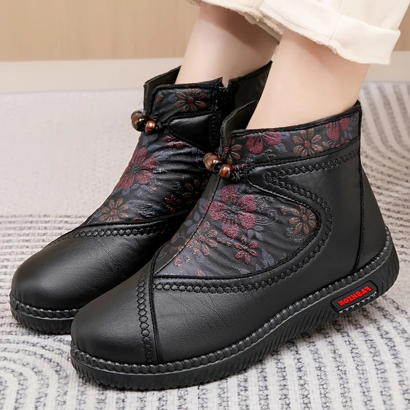 Bianca™ - Vintage-Stiefeletten mit Blumenmuster