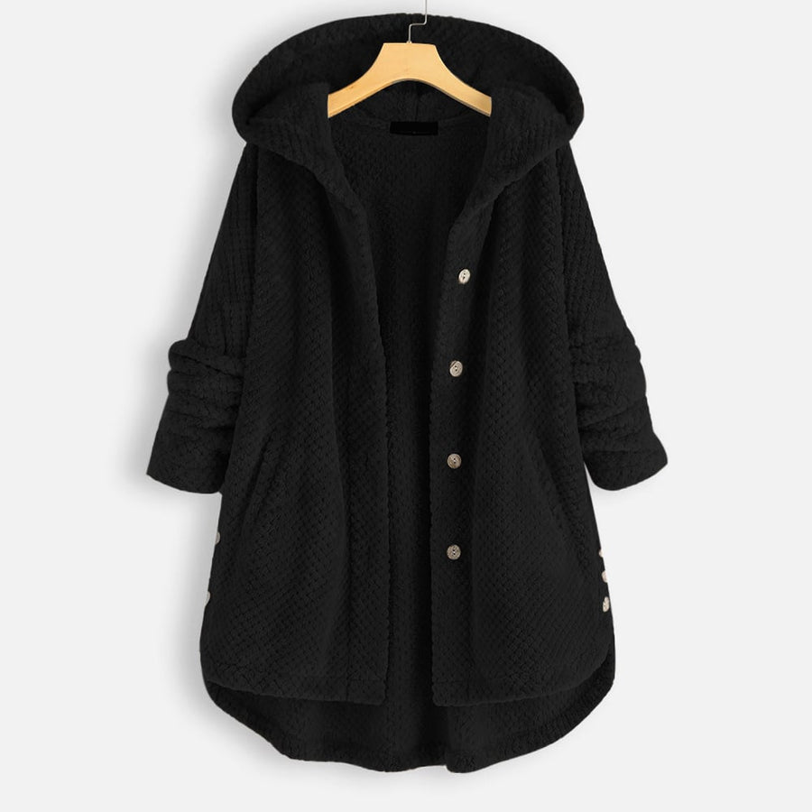 Kuschelige Damen Fleecejacke mit Kapuze – Lässige Winterjacke im Oversize-Look, Verschiedene Farben