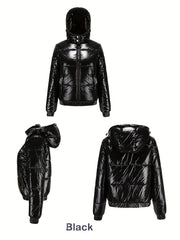 Damen Winter-Daunenjacke Mit Kapuze | Lange Ärmel