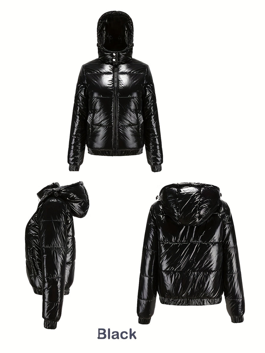 Damen Winter-Daunenjacke Mit Kapuze | Lange Ärmel